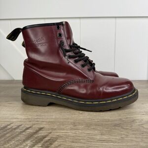 Dr. Martens Men's Cherry Red Leather Boots